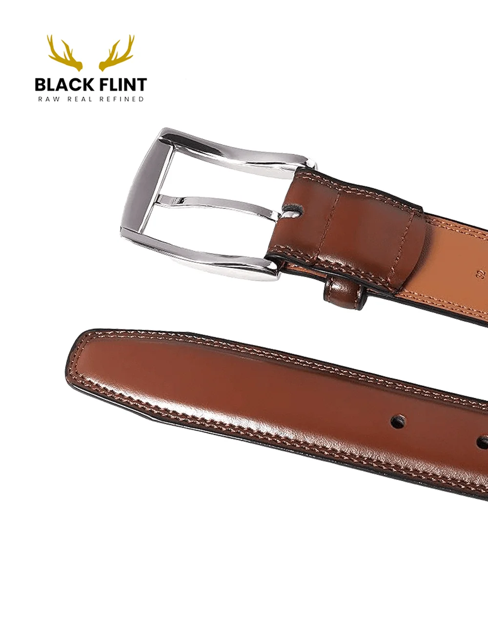 Classic Rexine Dress Belt with Silver Buckle - Image 4