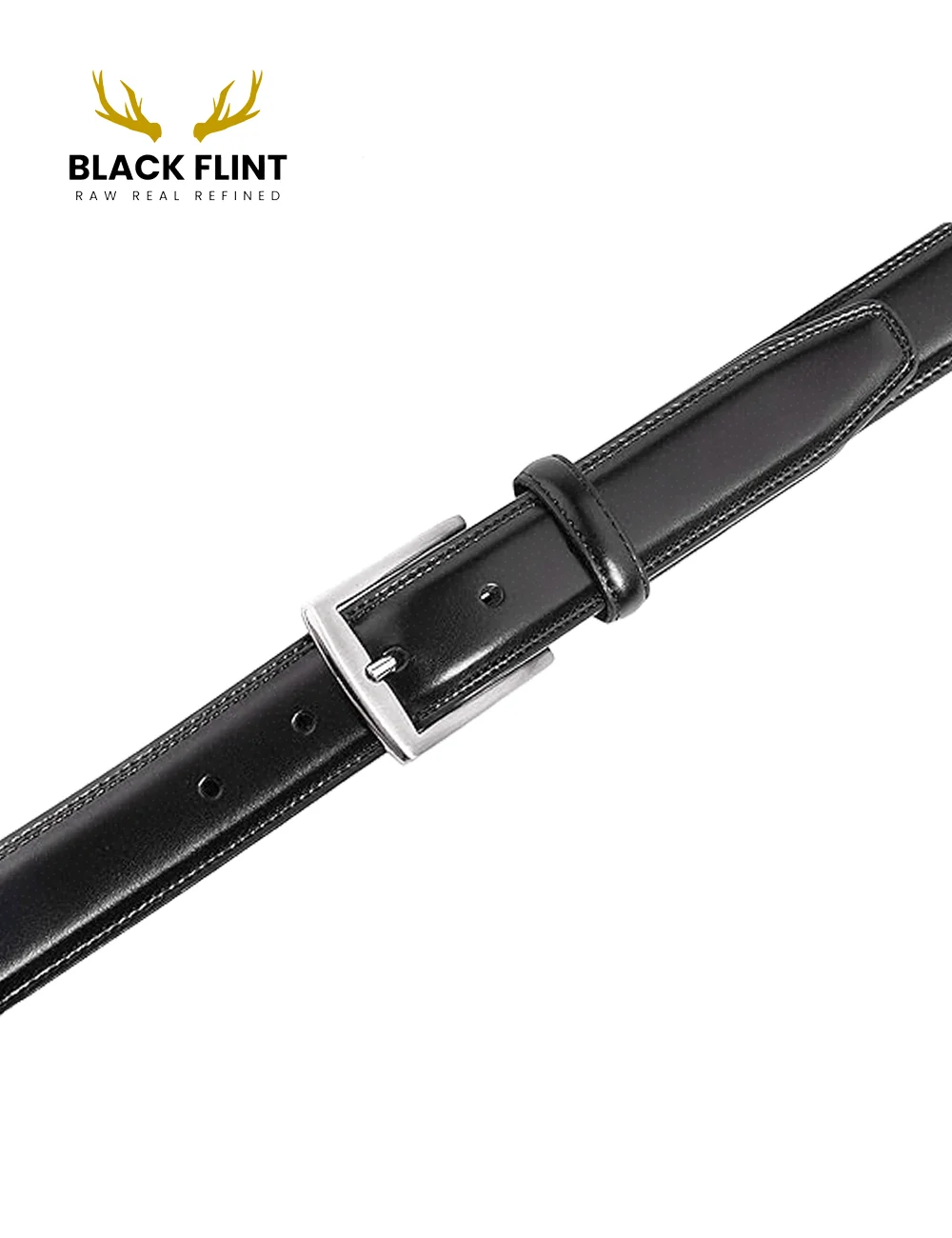 Classic Rexine Dress Belt with Silver Buckle - Image 7