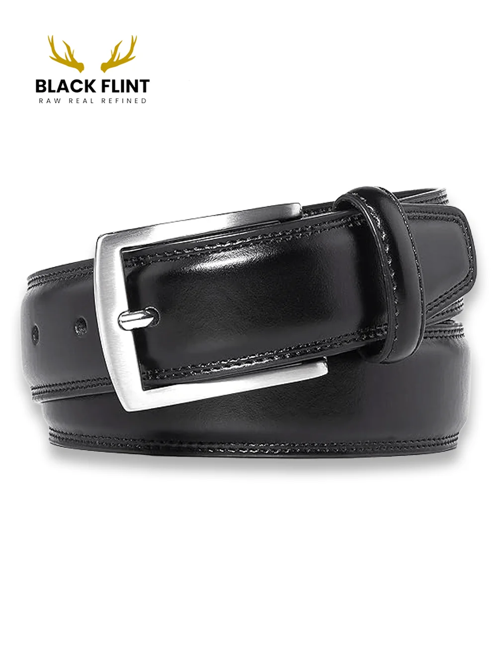 Classic Rexine Dress Belt with Silver Buckle - Image 5