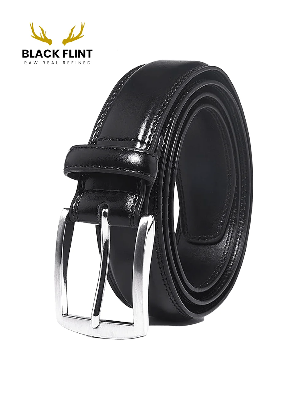 Classic Rexine Dress Belt with Silver Buckle - Image 6