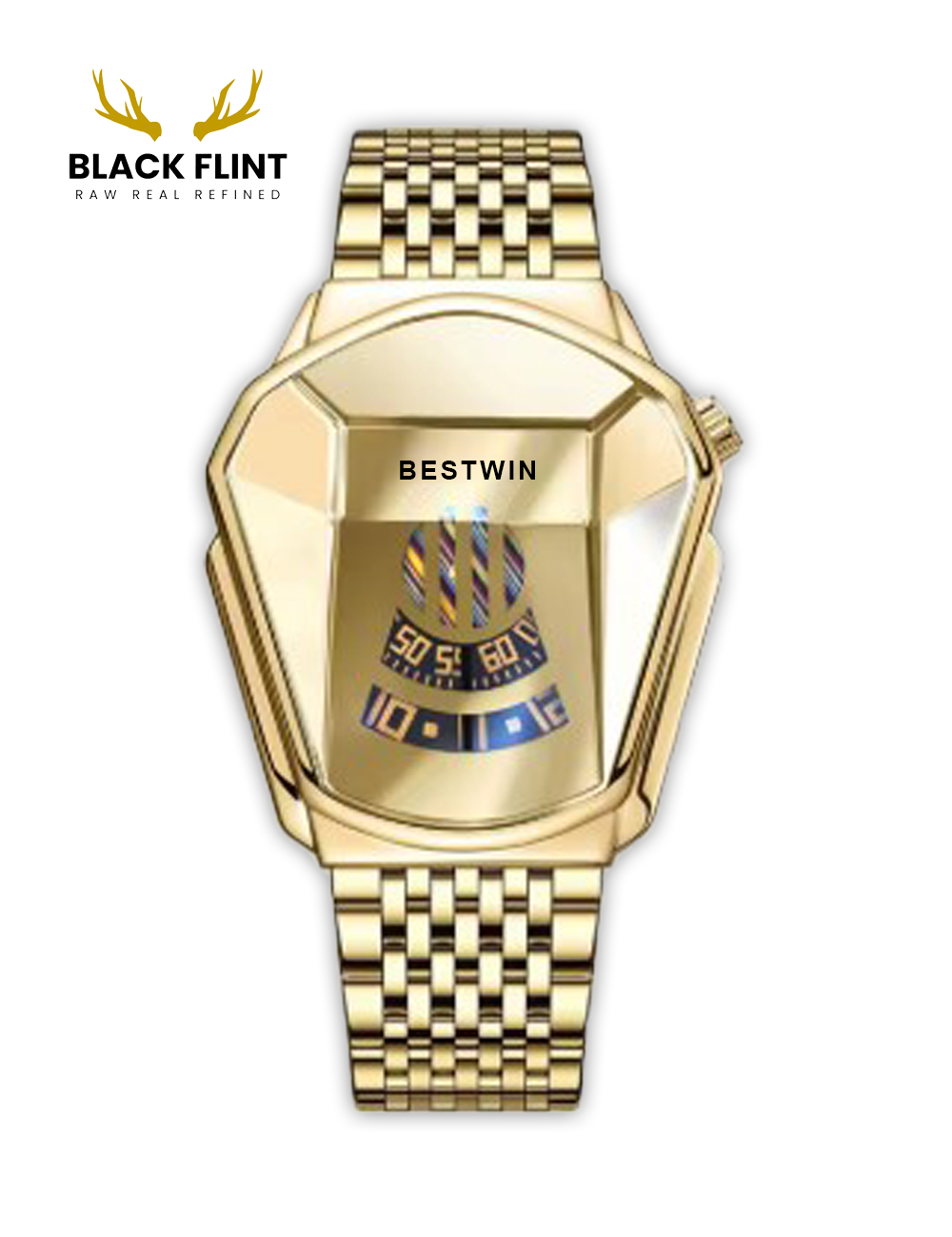 Best Win Men Wrist Watch Stainless Steel Technology Fashion Quartz Watch - Image 3