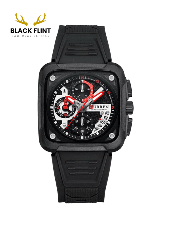 CURREN 8461 Men's Rubber Straps Watch - Black