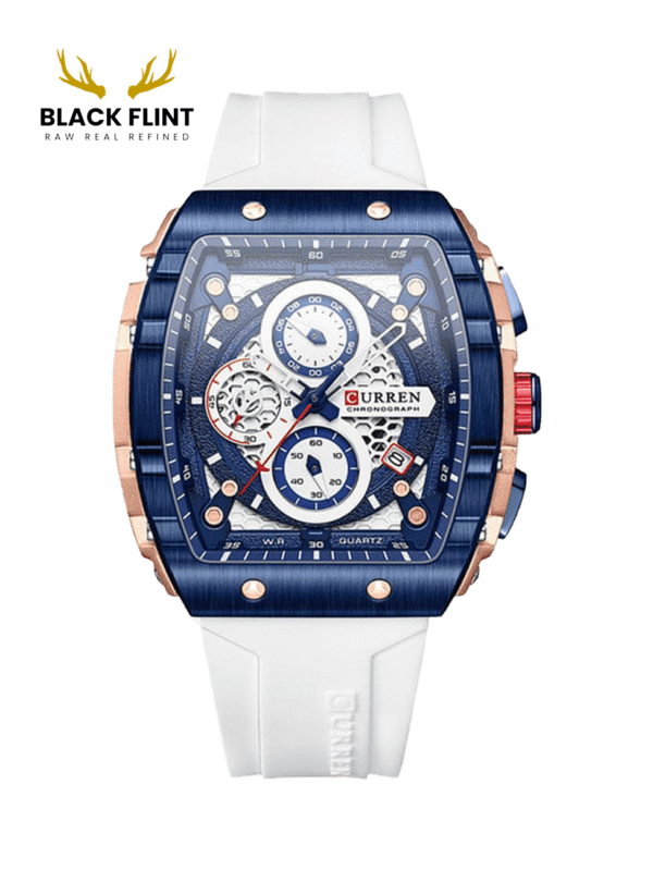 CURREN 8442 Men's Rubber Straps Watch - Blue White