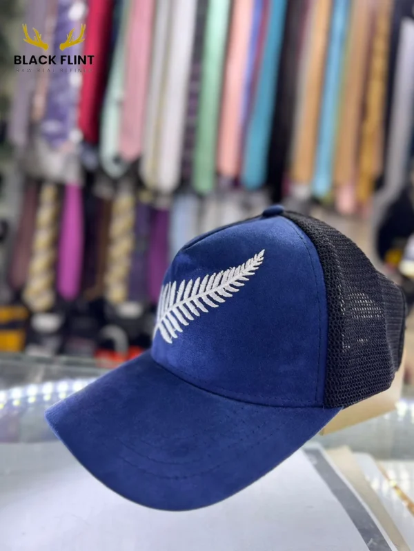 Pulse Embroidered Cap Stylish Mesh Back - Blue Suede