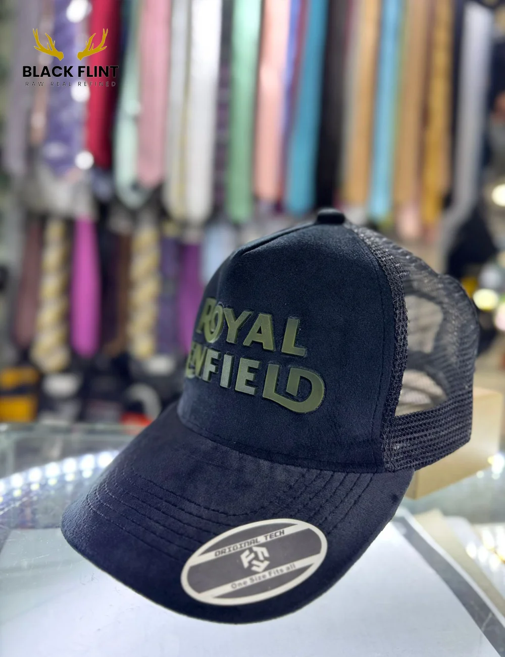 Royal Field Embroidered Cap Premium Cotton Mesh Design - Image 2