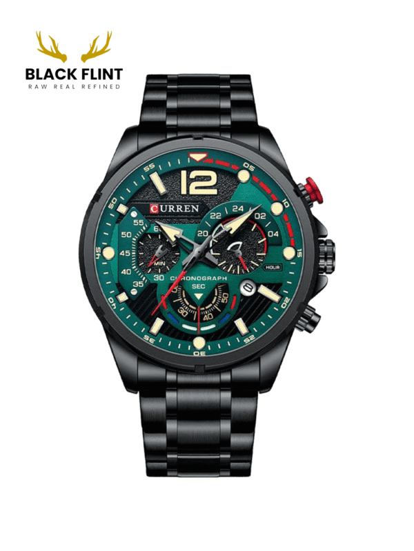 CURREN 8395 Men's Stainless Steel Watch - Black Green