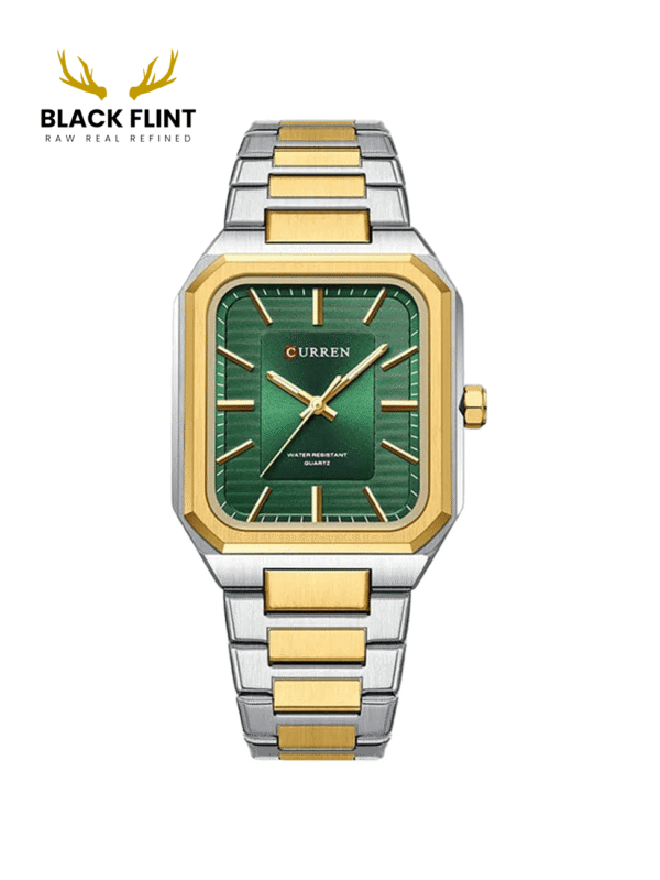CURREN 8457 Men's Stainless Steel Watch - Silver Gold Green