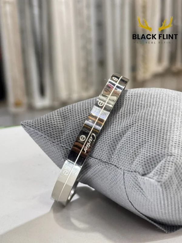 Luxury Bangles – Black Flint Exclusive - Silver