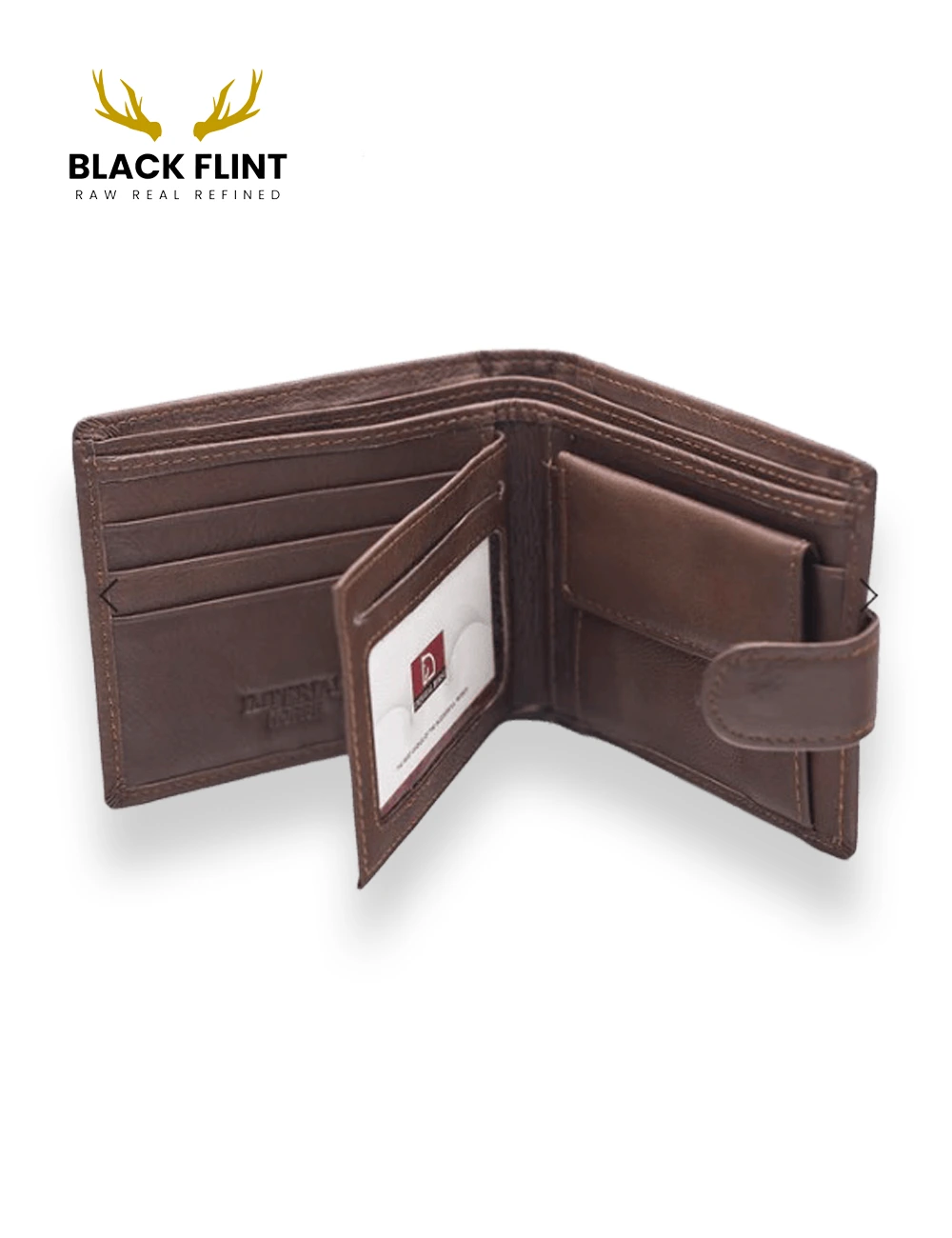 Black Flint Horse Imperial Leather Wallet with Button Flap – Secure & Stylish - Image 2