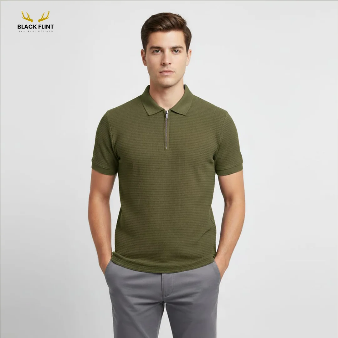 Textured Half-Zip Shirt - Image 4