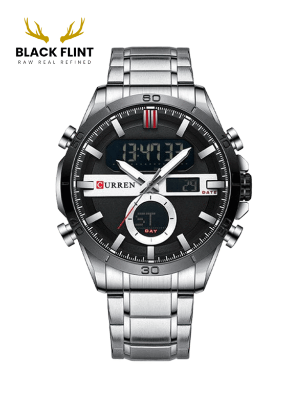 CURREN 8384 Men's Stainless Steel Watch - Silver Black