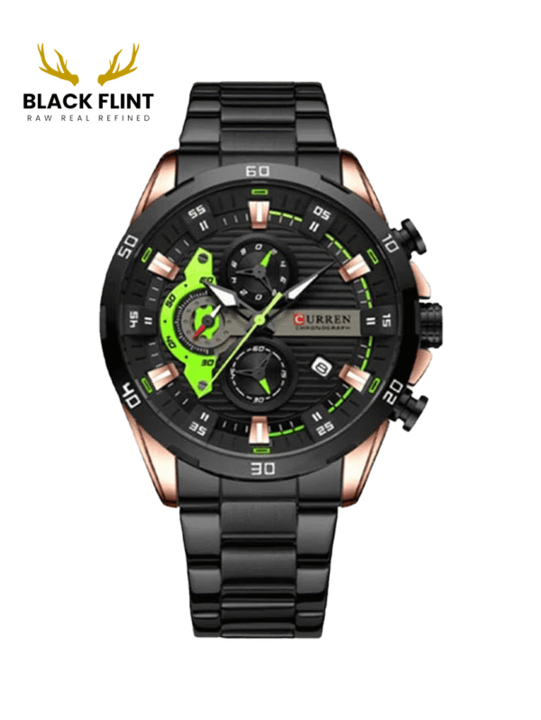 CURREN 8402 Men's Stainless Steel Watch - Black Rose