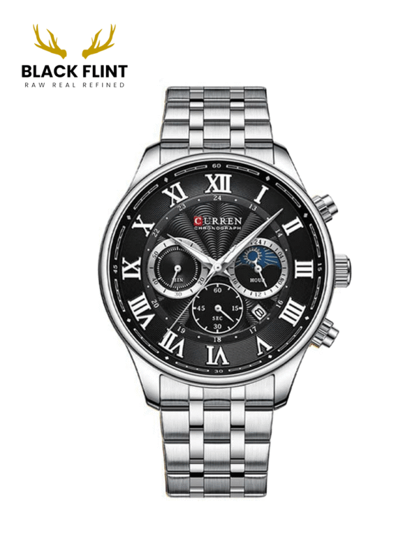 CURREN 8427 Men's Chronograph Watch - Silver Black