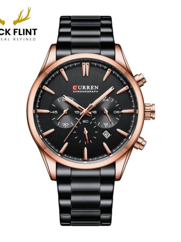 CURREN 8446 Men's Chronograph Watch - Black Rose