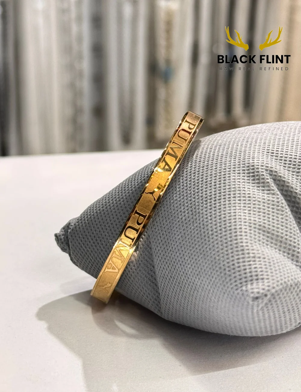 Stainless Steel Luxury Bangle – Black Flint Exclusive - Image 2