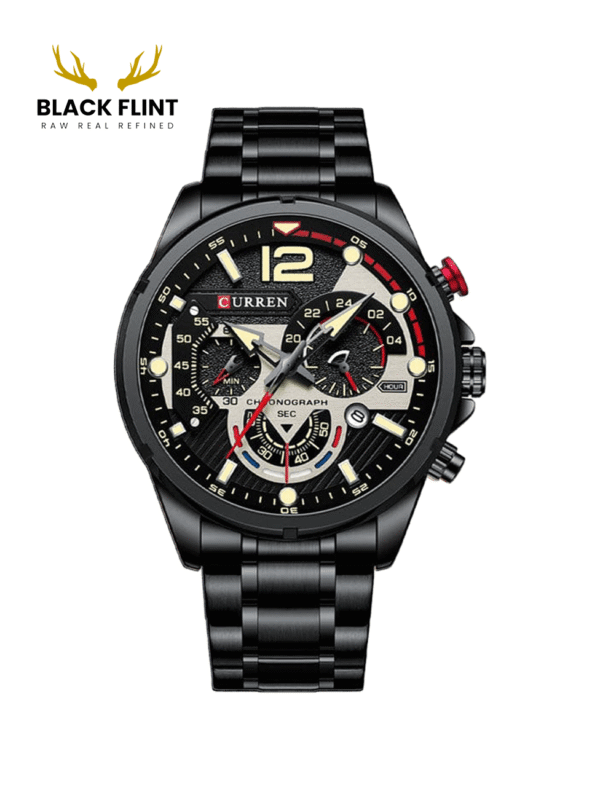 CURREN 8395 Men's Stainless Steel Watch - Black Grey