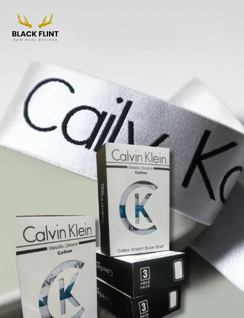 Calvin Klein Metallic Chrome Cotton Stretch Boxer 3 Pack - Image 3