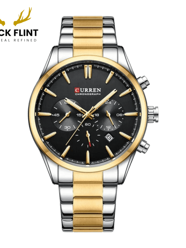 CURREN 8446 Men's Chronograph Watch - Silver Gold Black