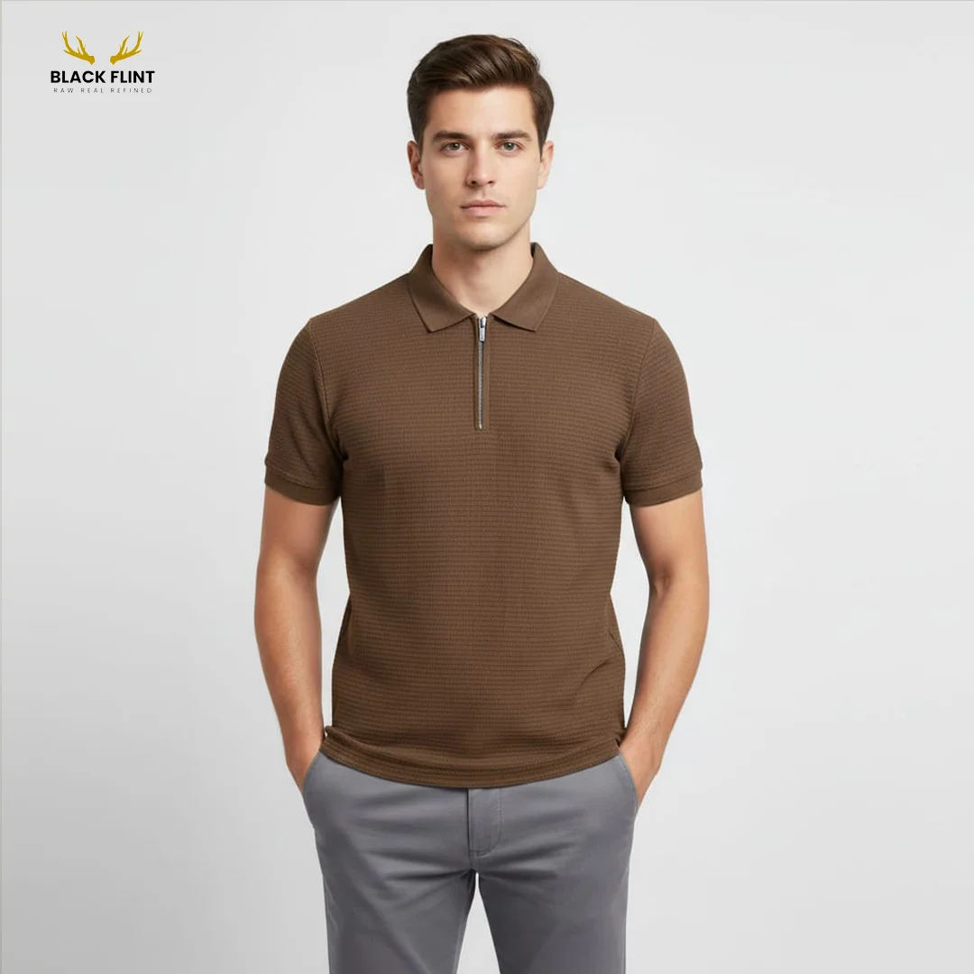 Textured Half-Zip Shirt - Image 2