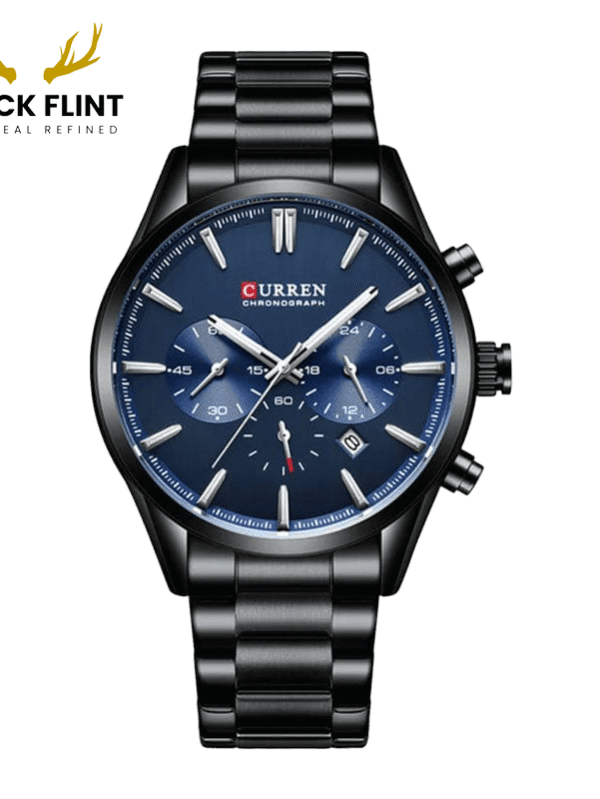 CURREN 8446 Men's Chronograph Watch - Black Blue