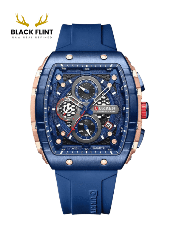 CURREN 8442 Men's Rubber Straps Watch - Blue Rose