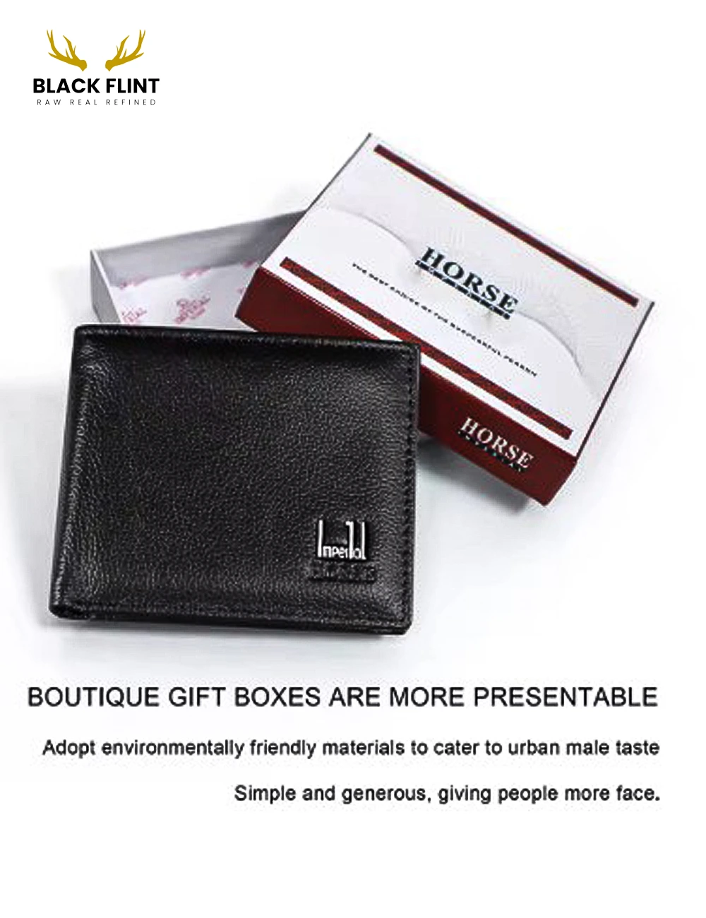 Black Flint Horse Imperial Genuine Leather Wallet – Classic Black - Image 2