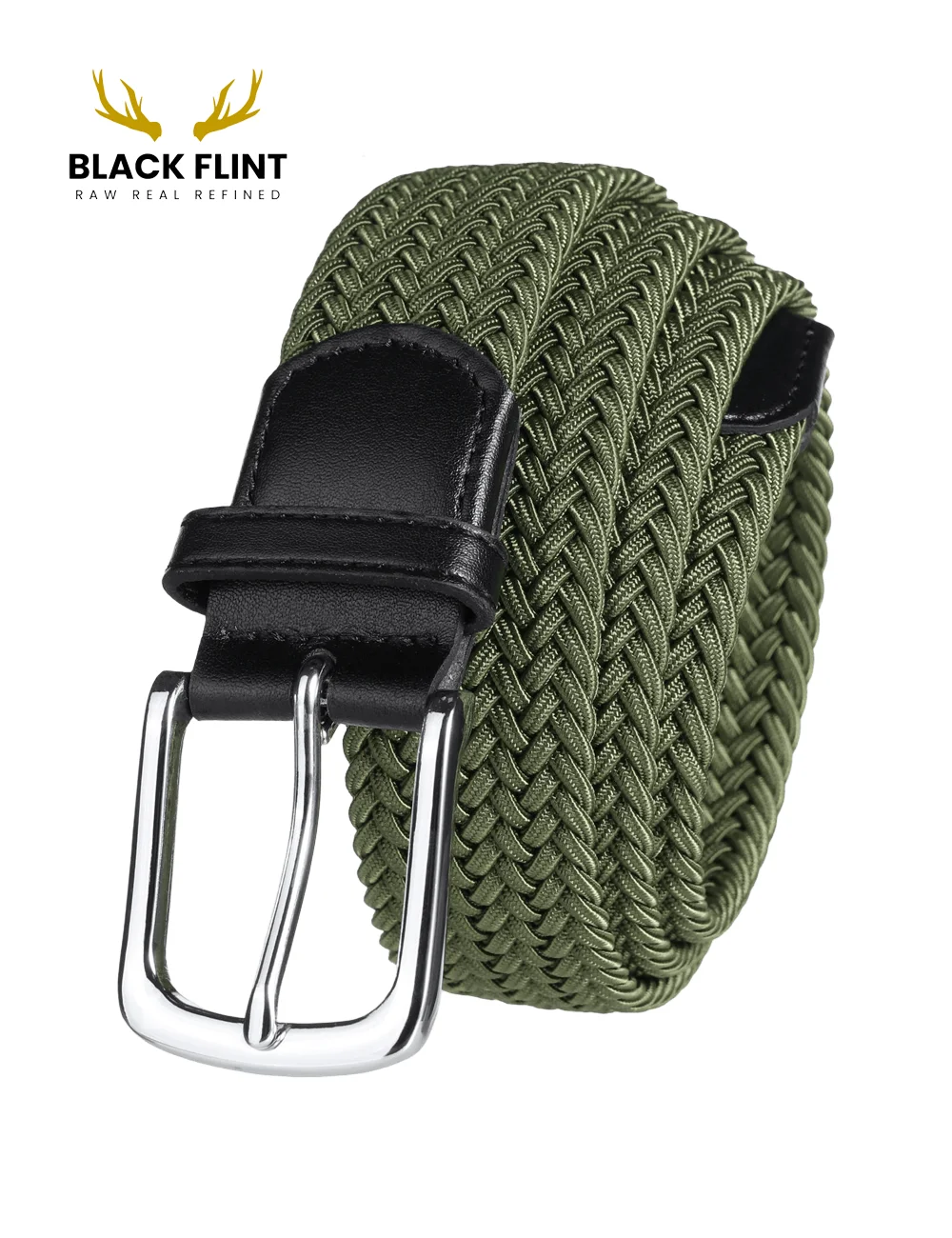 Premium Braided Stretch Belt Classic Buckle Design - Image 6