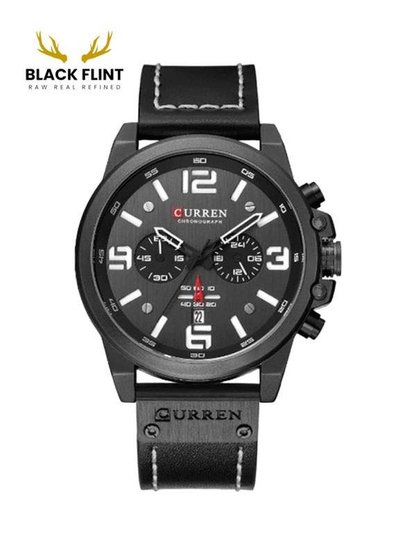 CURREN 8314 Men's Leather Straps Watch - Coffee Black