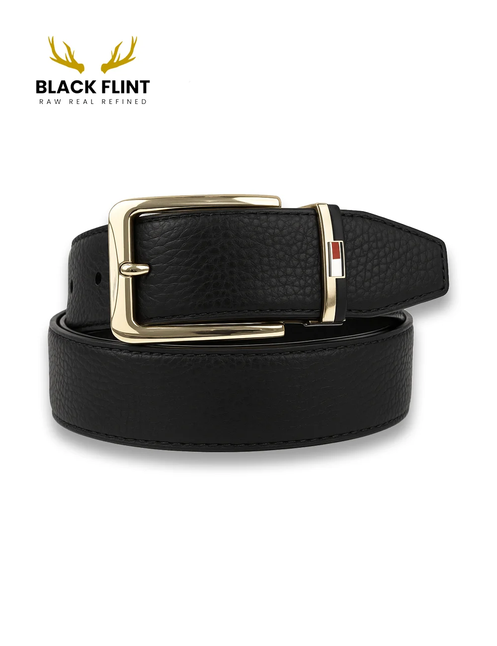 Premium Textured Leather Belt – Gold Buckle Edition - Image 2
