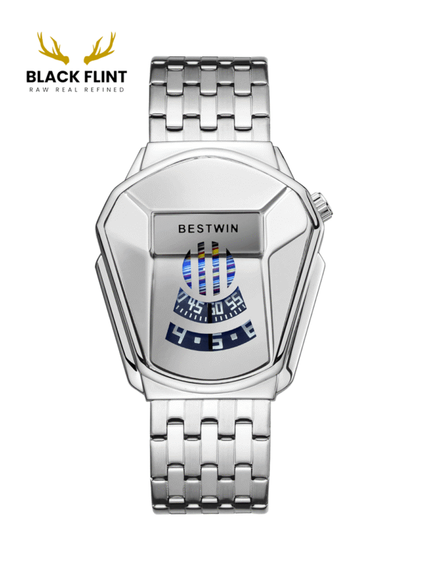 Best Win Men Wrist Watch Stainless Steel Technology Fashion Quartz Watch - Silver