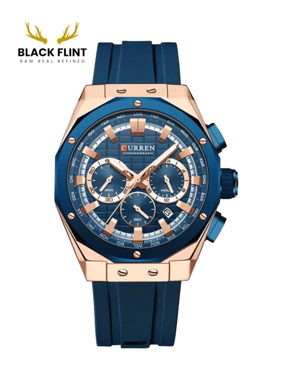 CURREN 8464 Men's Rubber Straps Watch - Blue