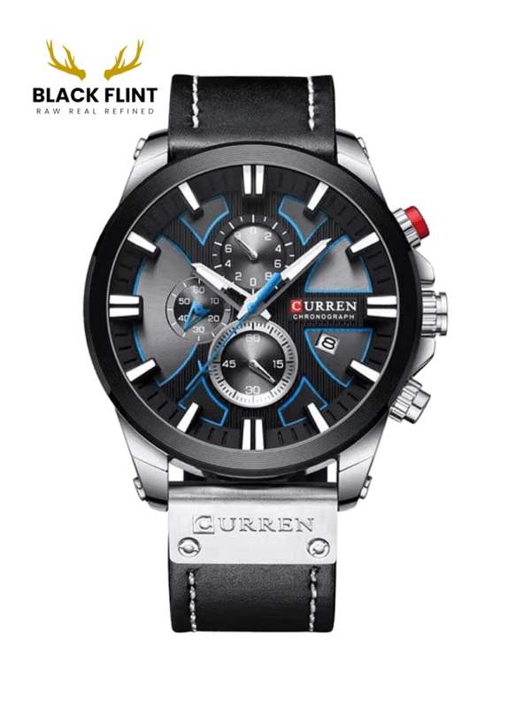 CURREN 8346 Men's Leather Straps Watch - Black