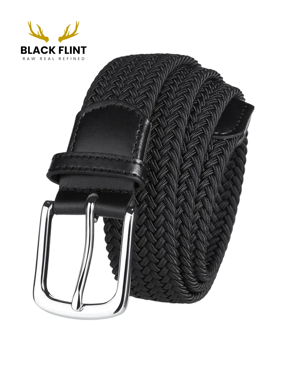 Premium Braided Stretch Belt Classic Buckle Design