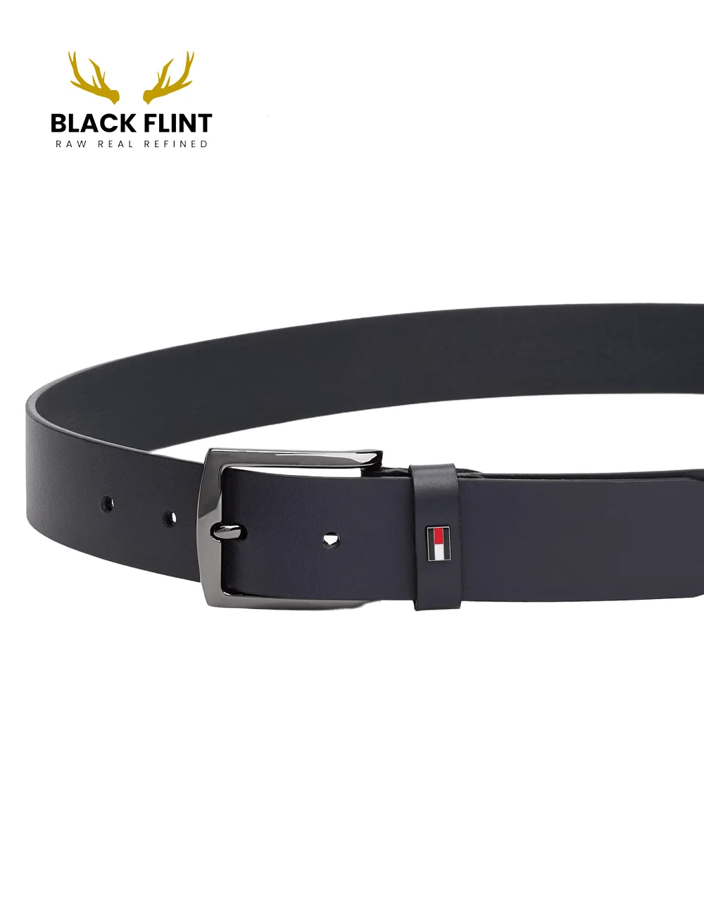 Genuine Leather Belt with Polished Silver Buckle - Image 3