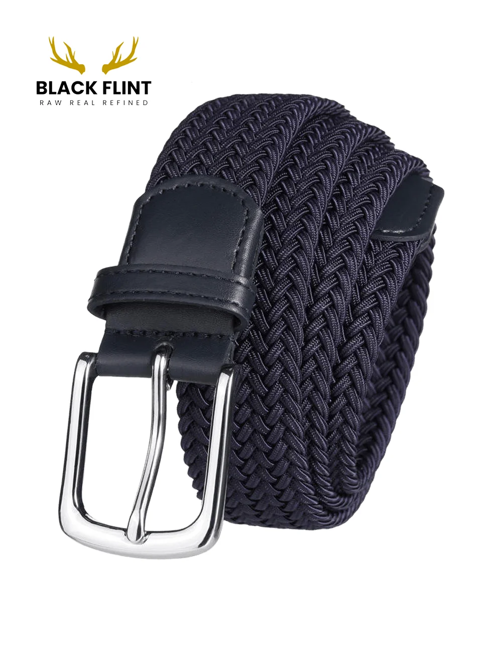 Premium Braided Stretch Belt Classic Buckle Design - Image 4
