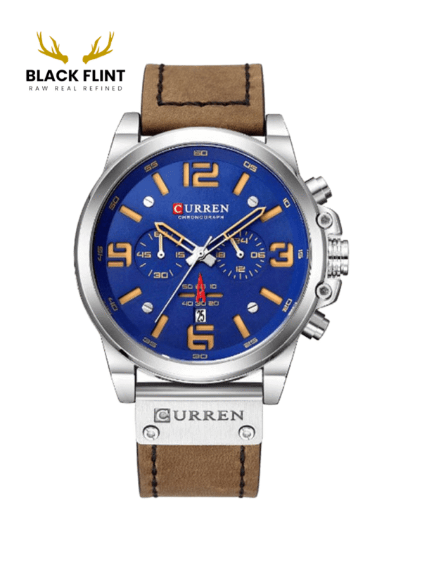 CURREN 8314 Men's Leather Straps Watch - Brown Blue White