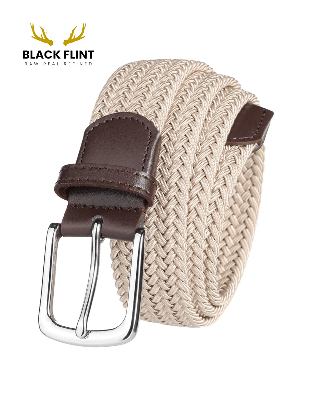 Premium Braided Stretch Belt Classic Buckle Design - Image 3