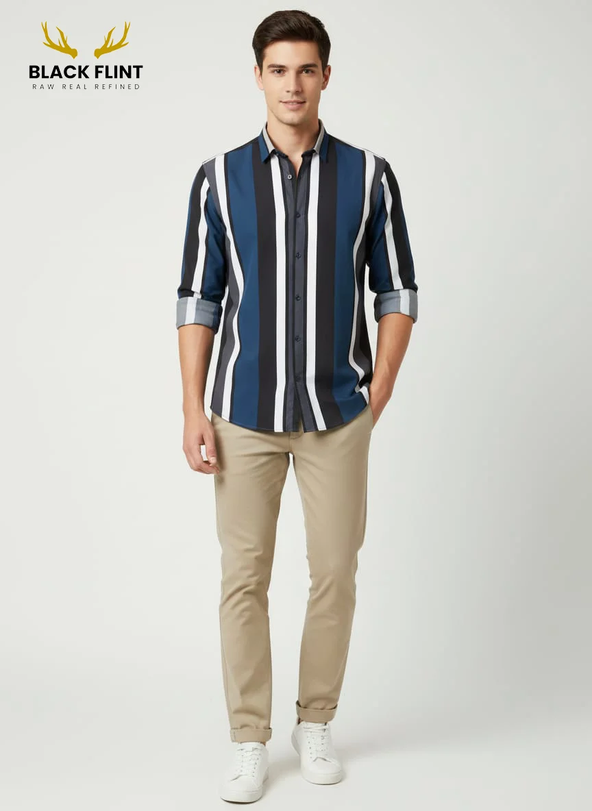 Men’s Striped Casual Shirt – Modern Smart Fit - Image 4