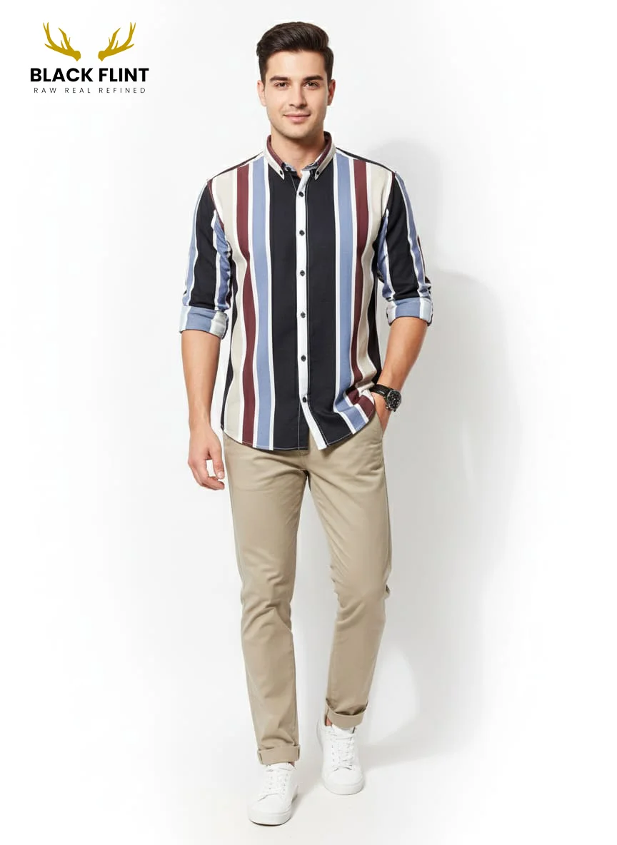 Men’s Striped Casual Shirt – Modern Smart Fit - Image 2